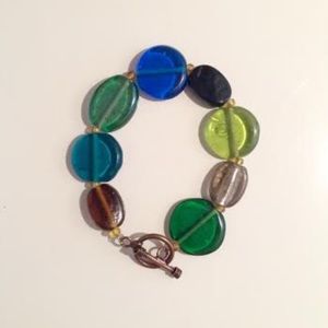 Glass lollipop beaded bracelet